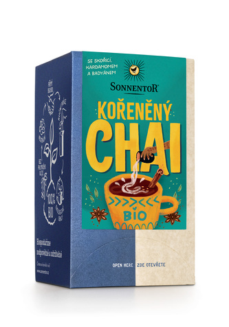 Sonnentor Chai kořeněný bio 32,4 g, porc. dvoukomorový