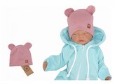 Z&Z Dvouvrstvá bavlněná čepička LOVE TEDDY, lila, vel. 68/74; 68/74 (6-9m)