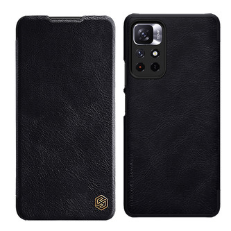 Etui z klapką Nillkin Qin Case do Xiaomi Redmi Note 11T 5G / 11S 5G / 11 5G (China) / Poco M4 Pro 5G - czarne