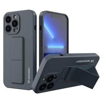Wozinsky Kickstand Case silikonowe etui z podstawką iPhone 13 Pro granatowe