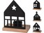 Svícen  hliník 130x80x190mm na čajovou svíčku domky mix, černá