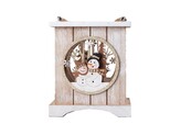 Svícen dřevo 150x175mm na čaj. svíčku se závěsem, přírodní s glitrem