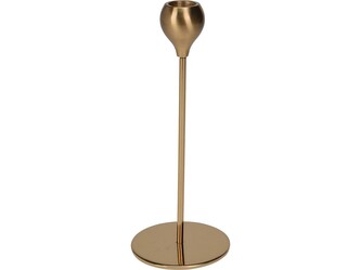 Svícen hliník 90x90x220mm na kónickou svíčku, zlatá