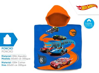 Ponczo 60 x 120 cm Hot Wheels