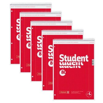 Student blok A4 pro leváky,čtver.,spirála,80 listů Student blok A4 pro leváky,čtver.,spirála,80 listů