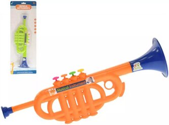 Trumpeta dětská plastová 35cm 2 barvy v sáčku