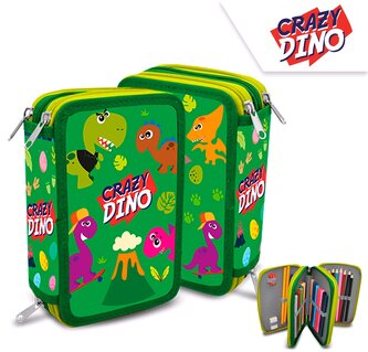 Piórnik z wyposażeniem Crazy Dino