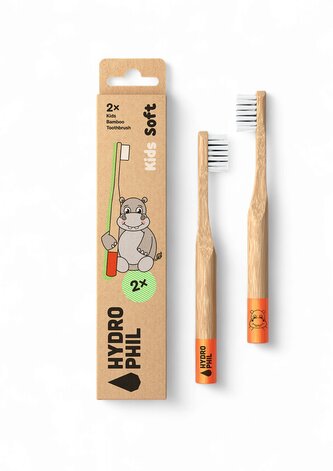 Hydrophil Dětský bambusový zubní kartáček - Hroch (2 ks) - extra jemné štetinky