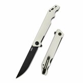 Kubey KU253D Pylades Ivory Black vreckový nôž 11,8 cm, čierna, krémová, G10, spona