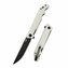 Kubey KU253D Pylades Ivory Black vreckový nôž 11,8 cm, čierna, krémová, G10, spona