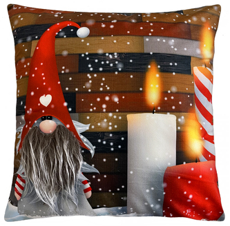 Vánoční polštář s 3D aplikací CHRISTMAS GNOMES V. 40x40 cm Mybesthome