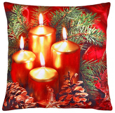 Vánoční polštář XMAS CANDLES I. 40x40 cm Mybesthome