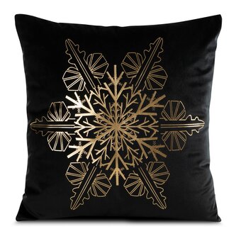 Vánoční polštář SNOW černá 45x45 cm MyBestHome