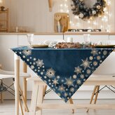 Vánoční ubrus na stůl HAPPY HOLIDAYS modrá 85x85 cm Mybesthome