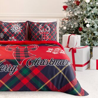 Vánoční mikrovláknové povlečení MERRY CHRISTMAS I. 1x 220x200 cm, 2x povlak 70x80 cm francouzské povlečení MyBestHome