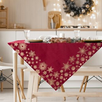 Vánoční ubrus na stůl HAPPY HOLIDAYS červená 85x85 cm Mybesthome