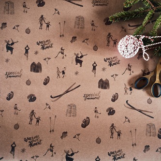 Přírodní vánoční balicí papír hnědý 68 x 47 cm