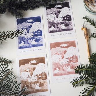 Be Nice pohled Kouzelné Vánoce Nebesky modrá