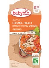 BABYBIO zelenina s kuřetem a quinoa 2x200 g