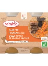 BABYBIO mrkev a suš. švestky s hovězím masem 2x200 g