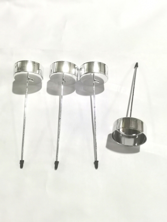 Kovový bodec na svíčku stříbrný 12 cm, s/4