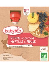 BABYBIO jablko borůvky jahody 4x90 g