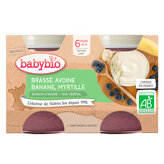 BABYBIO Brassé z ovesného mléka banán borůvka  2x130 g - NOVINKA 2021