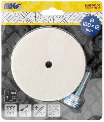 Leštící kotouč 100x12mm filcový, stopka Leštící kotouč 100x12mm filcový, stopka