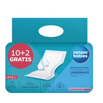 CANPOL 73/003 Oddychające podkłady poporodowe 12szt