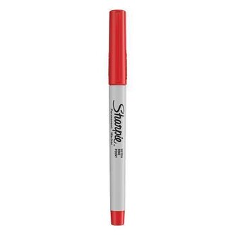 Permanentní popisovač "Ultra Fine Point", červená, 0,5 mm, kuželový hrot, SHARPIE NSH0811230