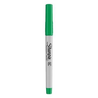 Permanentní popisovač "Ultra Fine Point", zelená, 0,5 mm, kuželový hrot, SHARPIE NSH0811240