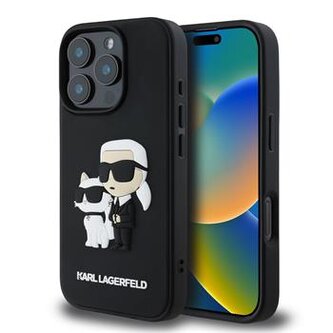 Karl Lagerfeld 3D Rubber Karl and Choupette Zadní Kryt pro iPhone 16 Pro Black Karl Lagerfeld 3D Rubber Karl and Choupette Zadní Kryt pro iPhone 16 Pro Black
