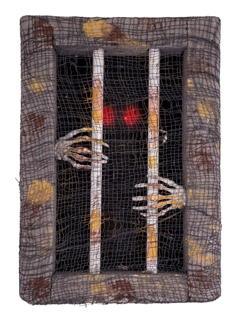 Halloween kostra v kleci, 45 cm