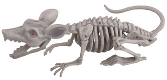 Halloween kostra myši s červeně svítícíma očima, délka 38 cm