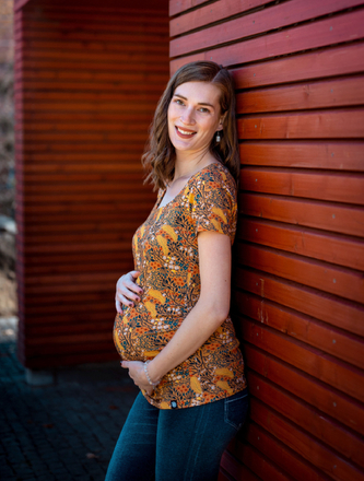 Bobánek Těhotenské tričko krátký rukáv - Podzim - S