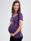 Bobánek Těhotenské tričko krátký rukáv - Fialové - XL