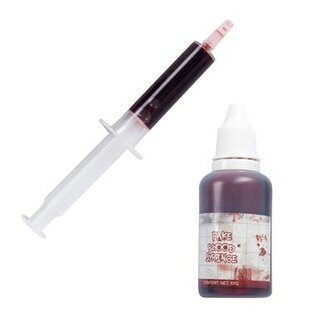 Stříkačka s lahví falešné krve