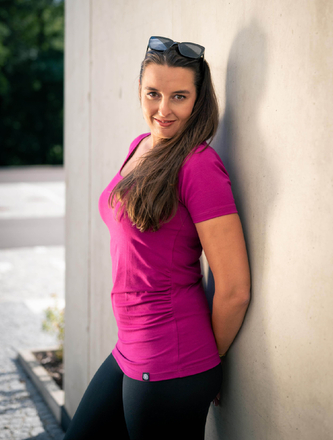 Bobánek Dámské tričko UniFit krátký rukáv - Fuchsiové - L