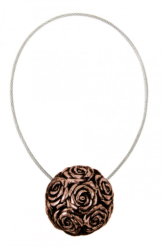 Dekorační ozdobná spona na záclony a závěsy s magnetem LIGIA, hnědá  O 4 cm Mybesthome