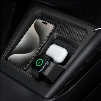 Spigen Tesla 3 in 1 Wireless Charging Hub Mount Black - Tesla Model 3 2024
