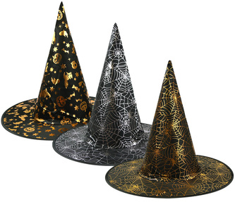 Klobouk čarodějnický metalický potisk LUMA mix