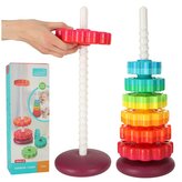 Duhová věž s pyramidou a spirálou na stohování