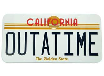 Plechová cedule Back to the Future - OutaTime, 19 x 38 cm