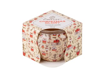 Emocio Sklo Dekor 70x62 mm Christmas Glory - Cookie and Cream, vonná svíčka