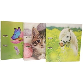 Pákový pořadač Donau-A4,hřbet 7,5 cm, motiv zvířat