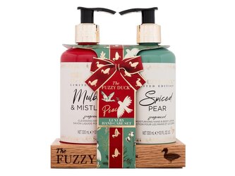 Baylis & Harding The Fuzzy Duck tekuté mýdlo Mulberry & Mistletoe 300 ml + tělové mléko Spiced Pear 300 ml