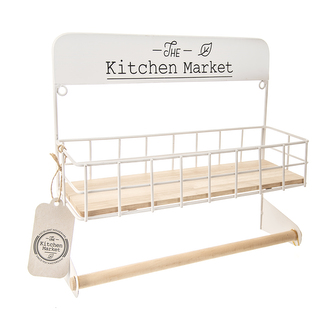 Stojan na papír. utěrky dřevo/kov bílý 32x10x29 cm Stojan na papír. utěrky dřevo/kov bílý 32x10x29 cm