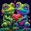 YAZZ Čtvercové puzzle Zamilované žabky 1023 dílků