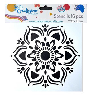 Creatissimo - plastové šablony Set mandal 16 ks 15x15 cm Creatissimo - plastové šablony Set mandal 16 ks 15x15 cm