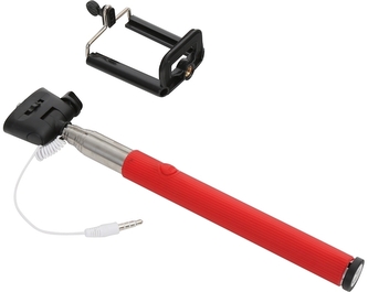 Platinet Selfie tyč OMEGA MONOPOD, jack 3.5 mm, červený (red)